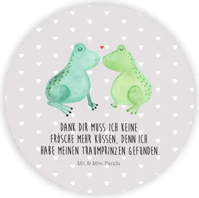 Produktbild von Mr. & Mrs. Panda magnet Frosch Liebe - Grau Pastell - Geschenk, Frösche, Kühlschrankmagnet, für kühlschrank, whiteboardmagnet, Verheiratet, Freundin, küchenmagnet
