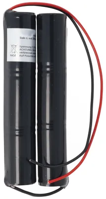 Produktbild von Notleuchtenakku NiMH 7,2V 1800mAh 2x L1x3 Sub-C mit 200mm Kabel