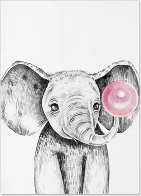 Produktbild von TPFLiving Kunstdruck LW-1325 (OHNE RAHMEN) Poster - Leinwand - Wandbild - Hochauflösender Giclée-Druck, langlebig und hochwertig - Tiere mit Luftballon, Elefant, Löwe, Giraffe, Zebra -  - Größe: 21x30cm
