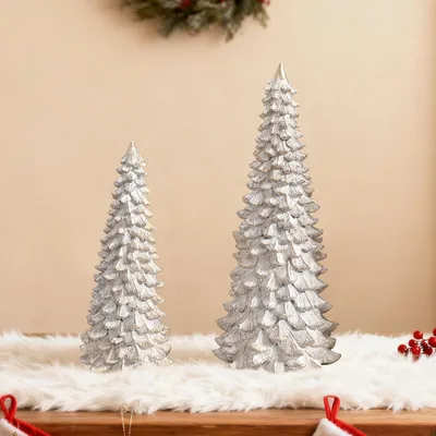 Image de Décorations de Noël - Ensemble de 2 arbres décoratifs