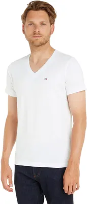 Productafbeelding van Tommy Jeans heren TJM Original jersey T-shirt met V-hals, model Dm0dm04410, korte mouwen, gebreide stof