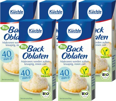 Produktbild von Küchle runde Back Oblaten Ø40mm 23g - Makronen bleiben innen zart (5er Pack)