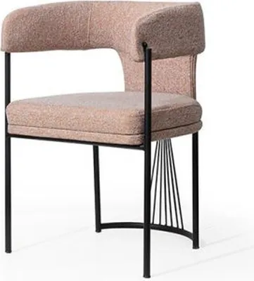 Produktbild von Beiger Designer Stuhl Metallstühle  Esszimmer Polsterstühle