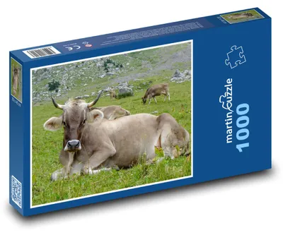 Obrázek produktu pro Puzzle 1000 Kráva na horské louce - martinpuzzle