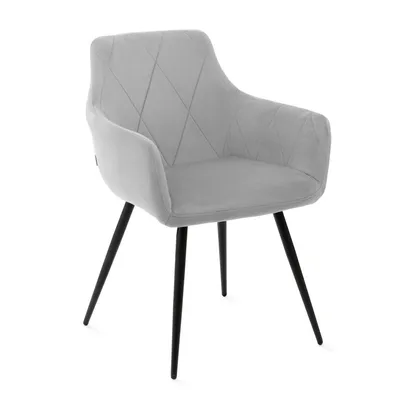 Zdjęcie produktu dla HOMLA Krzesło FELLICE welurowe szare 56x61x86 cm
