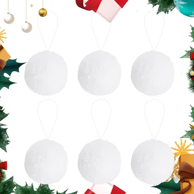 12 weiße Schaumstoff-Schneebälle, 4 cm, für Weihnachtsbaum