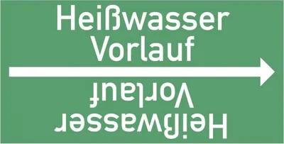 Produktbild von Dreifke® Rohrleitungsband Heißwasser Vorlauf, DIN 2403, ab Ø 15mm, grün/weiß,...