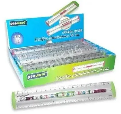 Zdjęcie produktu dla Linijka aluminiowa 20cm MIX - Penword