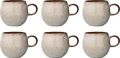 Produktbild von 6x Tasse, Becher SANDRINE grau für 500ml D. 10,5cm Keramik Bloomingville