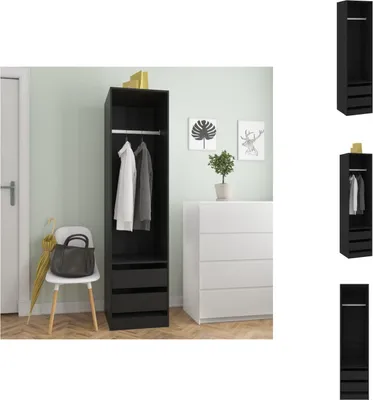 Zdjęcie produktu dla vidaXL Szafa z szufladami czarna 50x50x200cm materiał drewnopochodny - Szafy