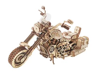Produktbild von RoboTime 3D mechanisches Holzpuzzle Motorrad (Cruiser)