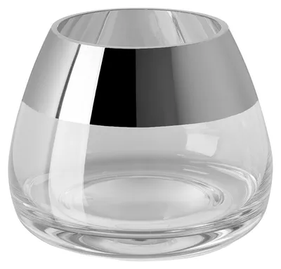 Produktbild von BELLA Teelichthalter - H.8,5cm x D.11cm - Glas - silber/transparent