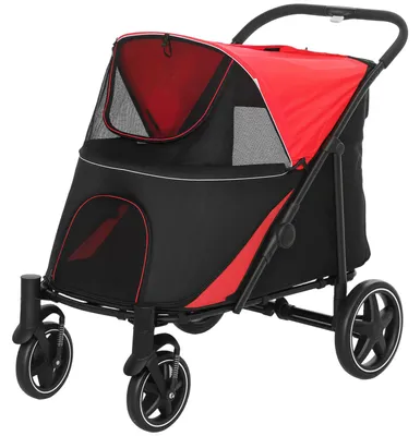 Produktbild von PawHut Hundewagen, Hundebuggy mit Kissen, faltbarer Hundetrolley, Katzenbuggy