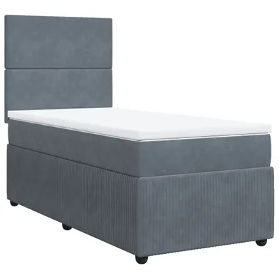 Produktbild von Boxspringbett mit Matratze Dunkelgrau 100x200 cm Samt