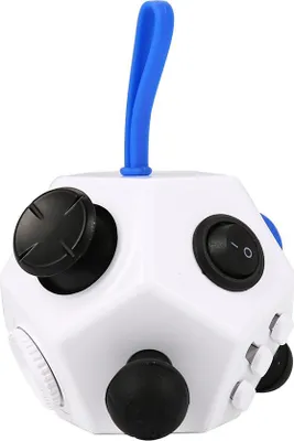 Zdjęcie produktu dla 12 Fidget Fidget Cube Psychologiczny Porada Gadget Lęk i nuda dla dzieci Dorośli Biali