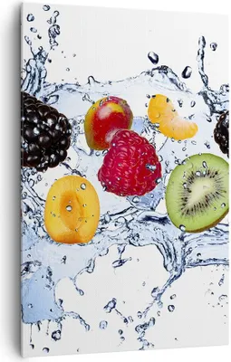 Produktbild von Bild auf Leinwand - Leinwandbild - Einteilig - Wasser Früchte frisch Essen - 80x120cm - Wand Bild - Wanddeko - Wandbilder - Leinwanddruck - Wanddekoration - Leinwand bilder - Wandbild - PA80x120-2675