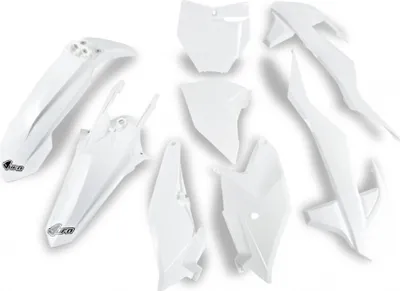Imagen del producto de Kit de plástico UFO para KTM SX 85, modelos '18-'23, color blanco, referencia 20-21