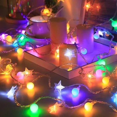 Obrázek produktu pro Vánoční světelný řetěz, USB osvětlení, LED, 10 metrů, 80 žárovek, vánoční atmosféra, dekorativní, barevný.