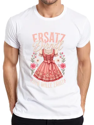 Productafbeelding van Alternatief Dirndl, "De wil telt", , traditionele lederen broek, Beieren, heren T-shirt, wit, maat S