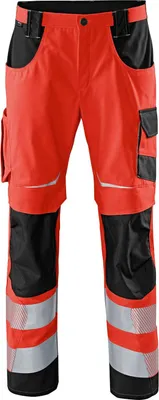 Produktbild von KÜBLER® unisex Warnschutzhose REFLECTIQ rot, schwarz Größe 26