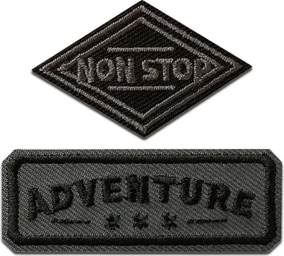 Obrázek produktu pro Mono Quick Adventure a Non Stop 2 kusy - nažehlovací nášivky, nažehlovací aplikace, nášivky, k nažehlení, velikost: 2,8 x 5,7 cm