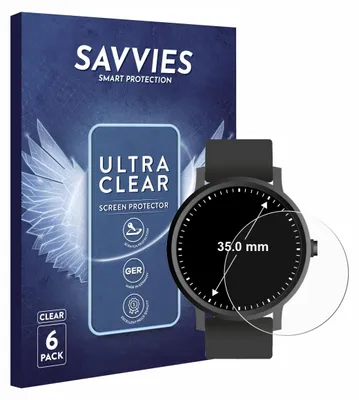 Produktbild von 6x Für Kreisrunde Displays (ø: 35 mm) Schutzfolie Savvies Displayschutz Display Schutz Folie Klar Transparent
