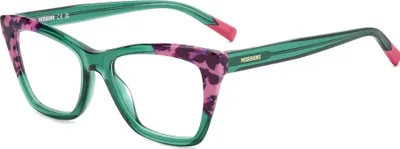Zdjęcie produktu dla Missoni MIS 0174 Zielono-różowe oprawki w kolorze havana 51/17/145 Okulary damskie