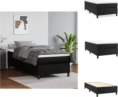 Obrázek produktu pro vidaXL Postel Box spring black 90x190 cm Imitace kůže - Postele a rámy postelí