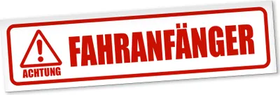Produktbild von PantherPixel Achtung Fahranfänger Magnetschild Auto Führerschein Magnetfolie Geschenkidee 20 x 5 cm STANDARDFARBFOLIEN
