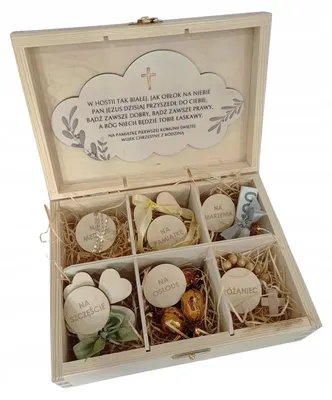 Produktbild von Akademiadrewna Niezbędnik Holzbox Kommunionsgeschenk UV-Druck