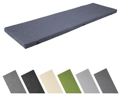Produktbild von Garronda Bankauflage 120x40 cm ca. 4 cm dick Sitzkissen Outdoor für Gartenbank und Hollywoodschaukel Polster Auflage für Sitzbank wasserabweisend UV-beständig mit Bändern GD-0220 Marineblau