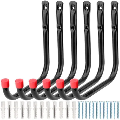 Image de Crochets de garage, 17 cm, crochets muraux robustes pour ranger le garage, les outils et les vélos