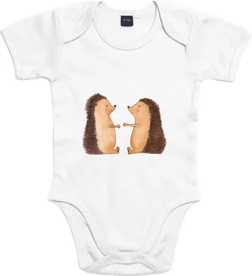 Produktbild von Mr. & Mrs. Panda Strampler Igel Liebe 1. - 3. Monat - Heather Grey - Geschenk, Baby, Einteiler, Freundin, Hochzeit, babykleidung body, Hochzeitstag, overall, Babybody