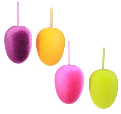Produktbild von Ostereier Hängedeko 11cm Set 4 Grün Gelb Pink Berry, 4 Stück