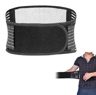 Immagine prodotto di Fascia lombare riscaldante - Fascia termica per schiena e reni - Traspirante - Nero - Per donna e uomo
