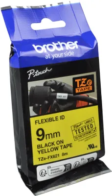 Produktbild von Brother TZE-FX621, Schwarz auf gelb, TZe, China, 5 Jahr(e), Brother, 9 mm