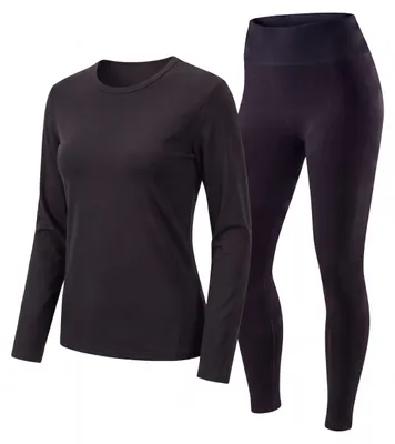 Produktbild von Thermounterwäsche 2-teilig Damen Thermoshirt mit Innenfleece & Thermoleggings