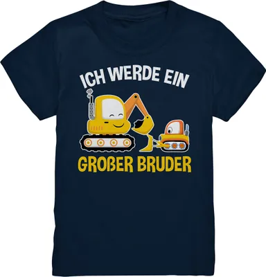 Produktbild von Bagger Baustelle Großer Bruder T-Shirt – Navy / 134/146 (9-11)