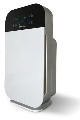Obrázok produktu pre Čistič vzduchu Lavaero 280 s 7 stupňami filtrácie, určený na odstraňovanie dymu, vybavený aktívnym uhlíkovým filtrom, HEPA filtrom a ionizátorom. Obsahuje senzor kvality vzduchu. Ideálny pre miestnosti, kde sa fajčí