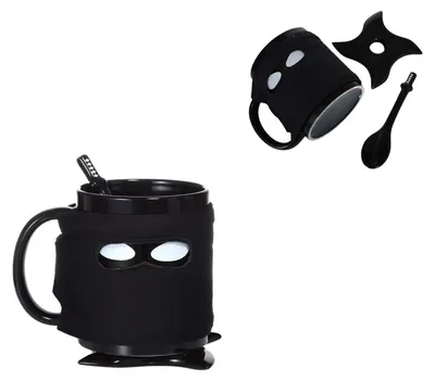 Ninja-Tasse 400 ml Keramik mit Untersetzer und Löffel