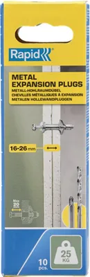 Obrázok produktu pre Rapid 5001547, Expanzná kotva, Sadrokartón, Oceľ, Zinok, PH2, 8 mm