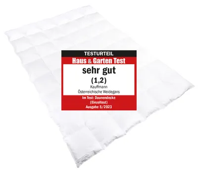 Produktbild von Sanders-Kauffmann Weidegans Daunenbettdecke warm 135 x 200 cm ausgezeichnete Qualität für erholsamen Schlaf