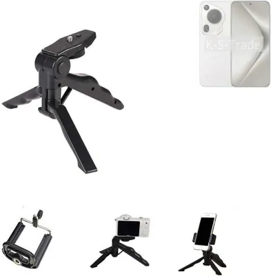 Produktbild von K-S-Trade Stativ Tisch-Ständer Dreibein Handy-Stativ Ständer kompatibel mit Huawei Pura 70 Pro Mini-Stativ Smartphone Tripod Handy-Stativ aus