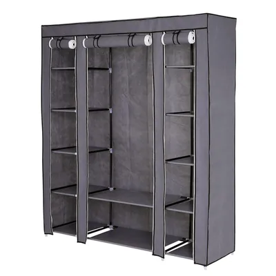 Produktbild von dibea Stoffschrank Kleiderschrank Faltschrank 175x150x45 cm Grau