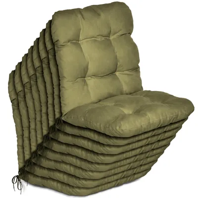 Produktbild von Beautissu 8er Set Niedriglehner Auflagen Set Flair NL, 100x50x8cm, Olivegrün