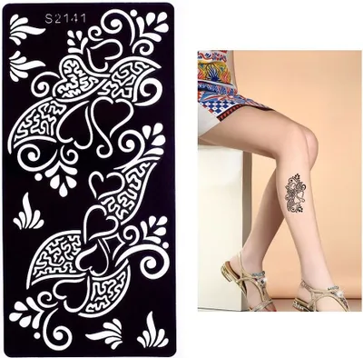 Produktbild von Henna Tattoo Schablone Airbrush Stencil Blume
