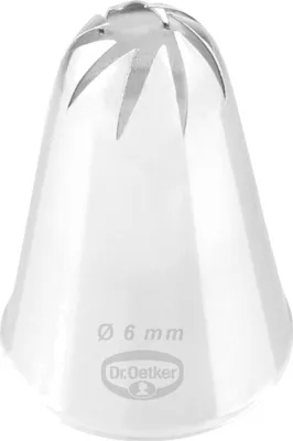 Produktbild von Dr. Oetker Rosettentülle, 6 mm, Rosettentülle aus der Tüllen-Manufaktur, Backzubehör zum Dekorieren (Farbe: silber)