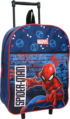 Produktbild von Spiderman Trolley 39x30 cm mit Teleskopgriff und großem Hauptfach für Kinder