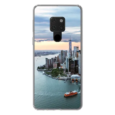 Produktbild von MuchoWow® Handyhülle Schutzhülle Hülle für Huawei P40 Lite Luftaufnahme von New York Silikon Softcase Handy Hülle - Handy