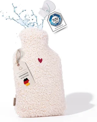 Productafbeelding van Warmwaterkruik 2 l, 100% biokatoen, lekvrij, geurloos, voor pijnverlichting